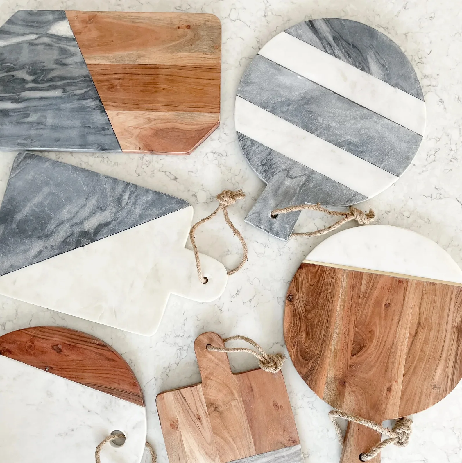 Natural Stone  Marble Home Decoration Marble  Serving Chopping Board with Wood Best Combination
