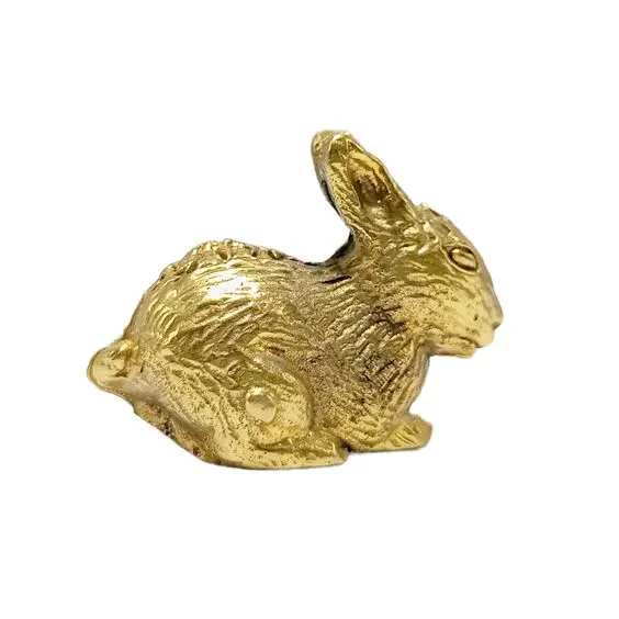 Hot Sell 2024 Aluminum Rabbit Easter Decor Bunny Figurine Statue Sculpture Handmade Miniature Hare Showpiece Tabletop