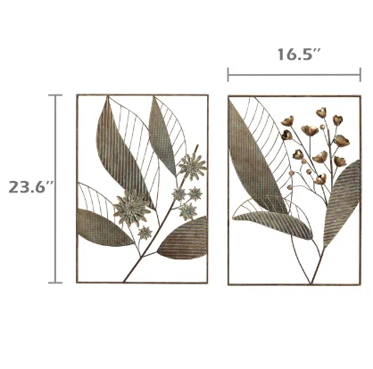 Iron Metal Decoration Items Gold Metal 3d Wall Art Hangings For Living Room Wall Decoration Home Handcrafted Panel Canvas