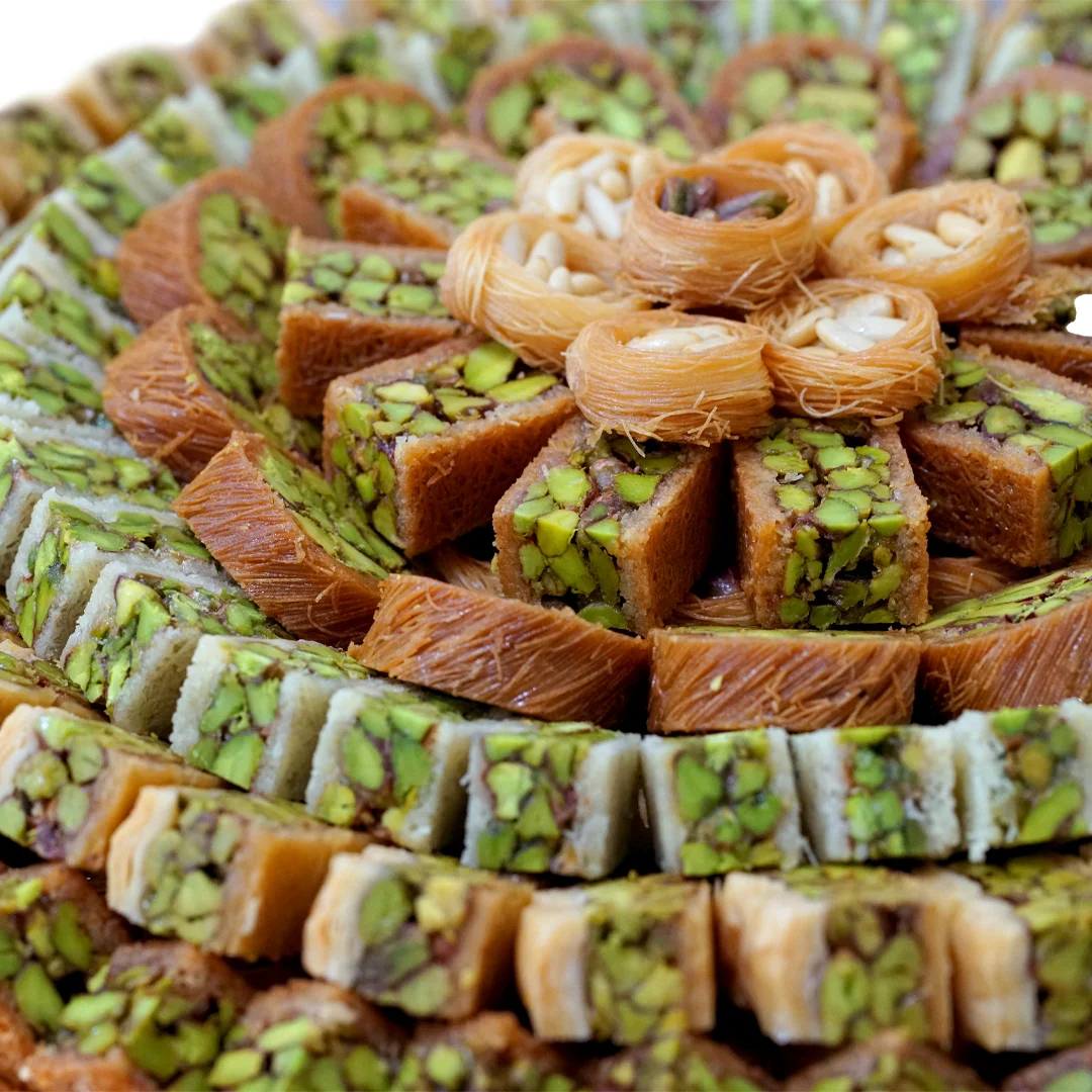 Al Sultan Sweets High Grade Baklawa Exquisite Assortment 100gm Wholesale Snack Food in Bags Boxes Bulk for Desserts