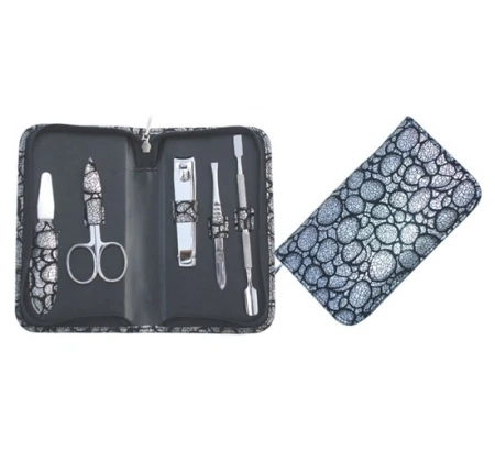 SPZA Standard Quality Manicure Pedicure Scissors Set Stainless Steel Nail Tools with Leather Case Beauty Instruments