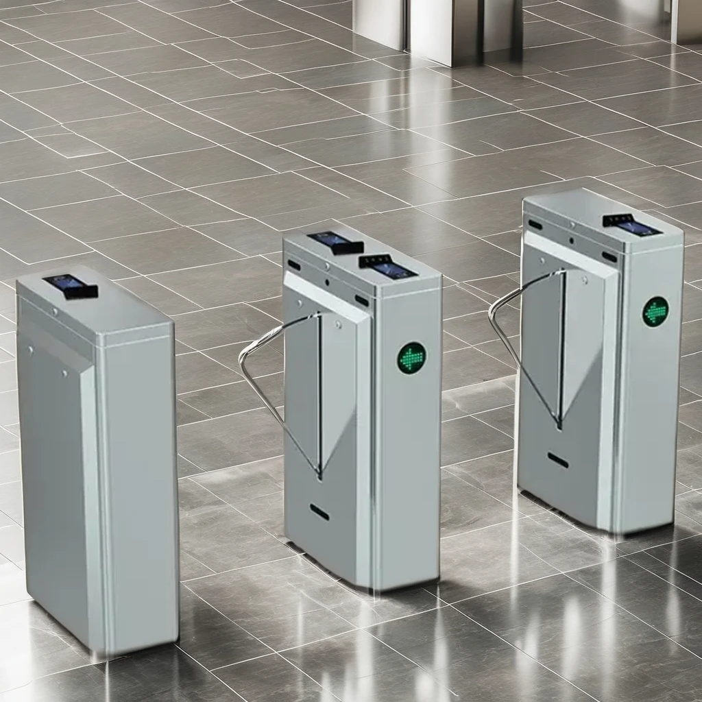 ACS AUTO Security Office Building Entrance Access Control System RFID Reader & QR Code Flap Turnstile Gate for Gym