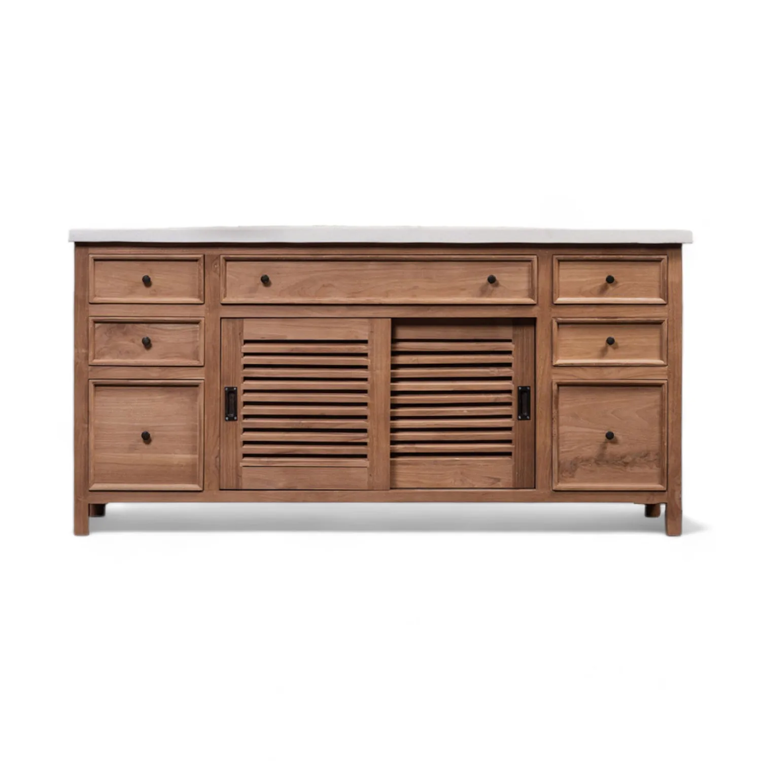 Contemporary Teak Wood Vanity Bathroom with Double Size with Custom Top and Size All Wood Bathroom Vanity Cabinet Furniture