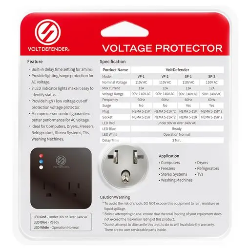 Voltage Protector Socket Adjustable Digital Over & Under Voltage Protector Du VOLTDEFENDER SP-1