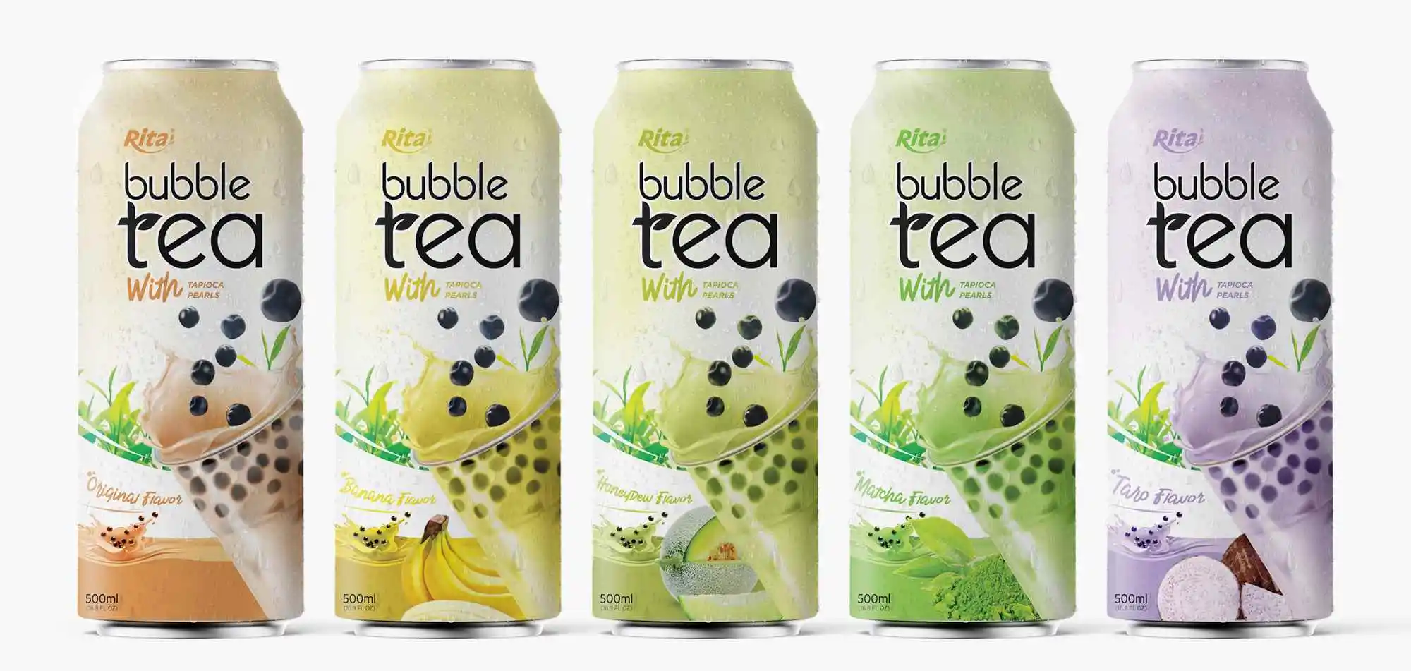 Best Selling 500ml Green Tea Kombucha Ingredients Bottle Matcha Flavor Bubble With Tapioca Pearls Direct From Vietnam