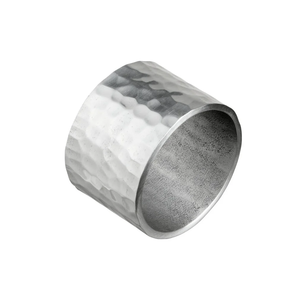 Eco Friendly Metal Round Dinner Decoration Napkin Rings Wedding Events & Parties Tableware Handmade High Quality Silver Plated