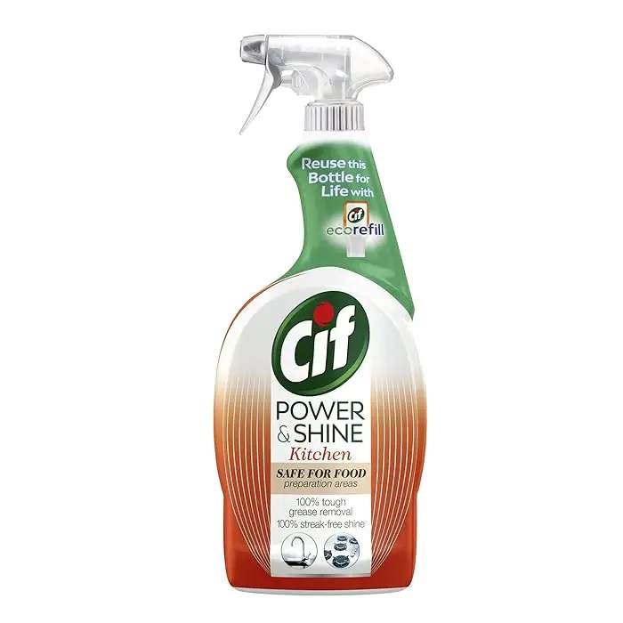 Cif Power & Shine 100% жесткий спрей для удаления смазки кухонный очистки керамических хромированных и эмалевых поверхностей 700 мл
