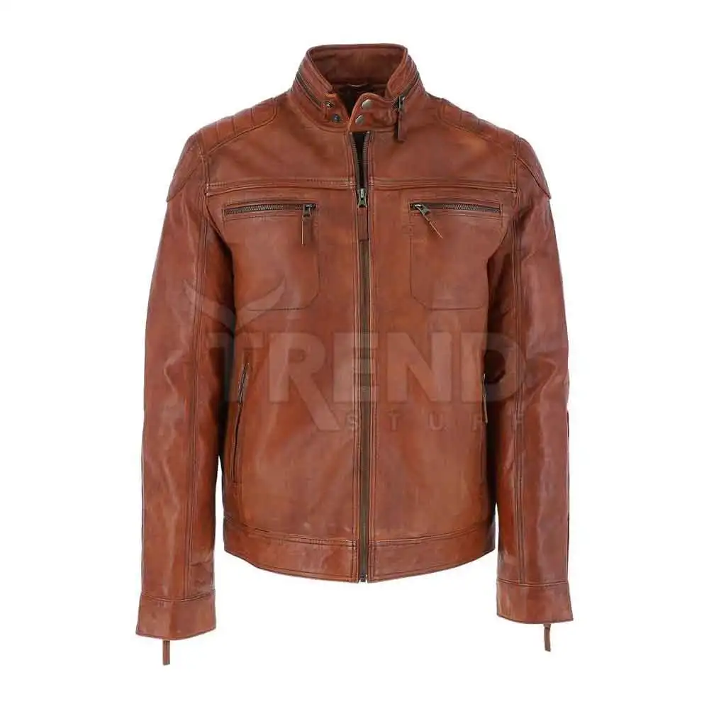 Fine Quality Soft Touch Cowhide Leather Fashion Jacket for Men Best OEM Manufacturers New Style Fashion Leather Jacket