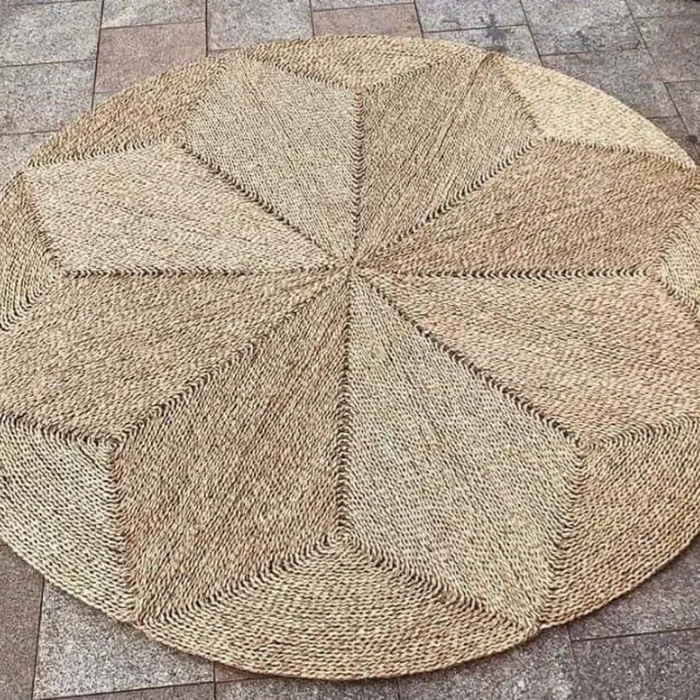 Vietnam Boho Wicker Hyacinth Rugs for Home Decor for Rooms Kitchen Office Dining Room Doors Plush Pile Height Made Straw Wool
