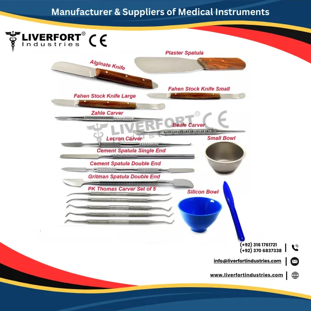 German Dental Wax & Modelling Carvers Lecron Mixing Spatula Laboratory Technician Kit Set of 10 Surgical Medical Instruments CE