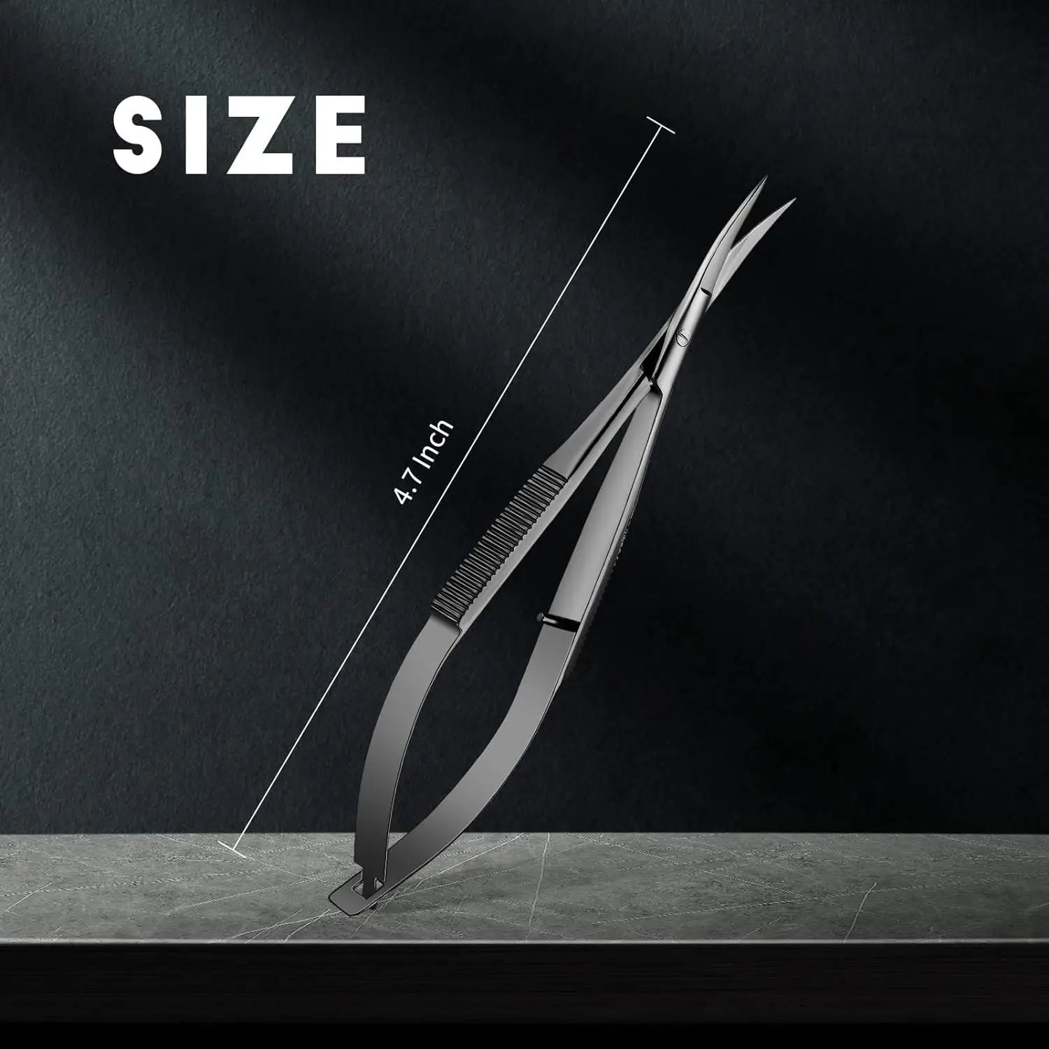 Spring Scissors Black  Color Stainless Steel Eyebrow & Eyelash Shaping & Trimming Scissor, Embroidery Scissors Extra Fine edge.