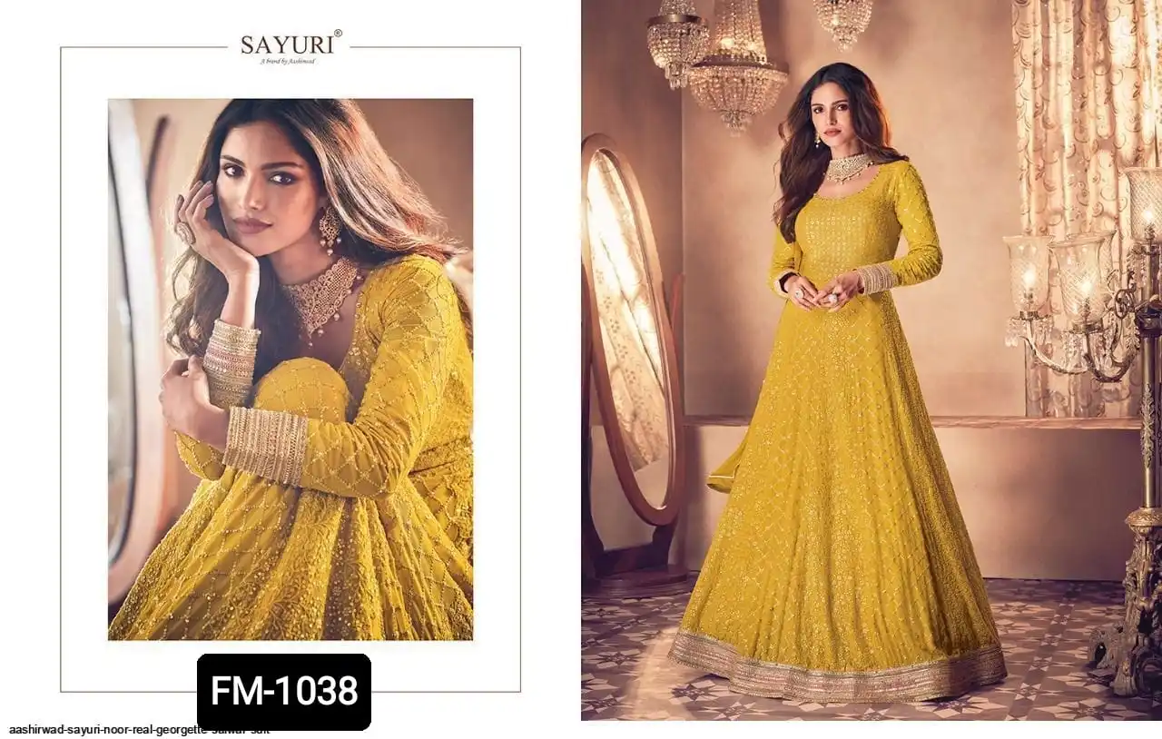 Trendy Clothes Pure Georgette Long Anarkali Gown with Heavy Embroidery Work Gown for Women for Wedding Function and Bridal Wear