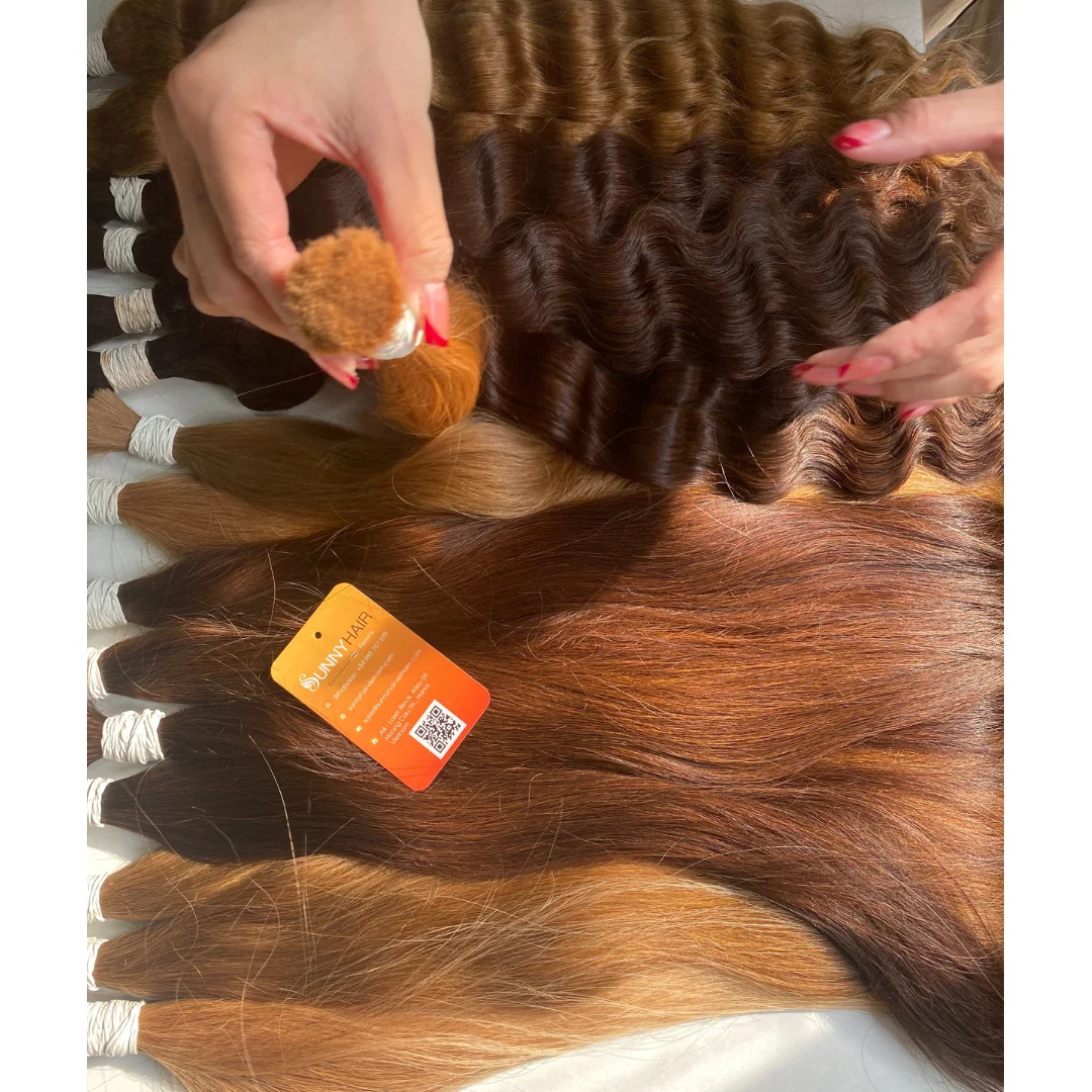 Best Selling 100% Raw Virgin Hair Bulk Luxury Human Hair Extensions from Vietnam Wholesale Hair Manufacturer
