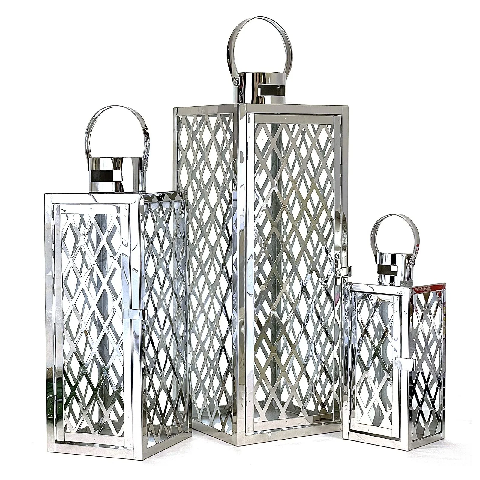 Metal Aluminum Lantern Premium Quality Classic Stylish Silver Color Lantern Indian Stylish New Decorative Design Candle Lantern