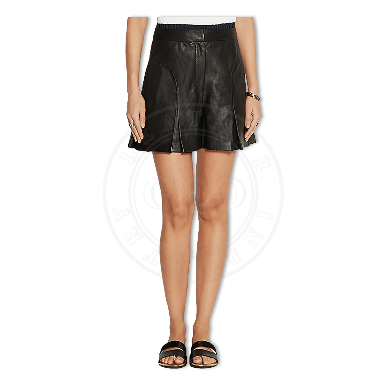 Smart Design Fashion Leather Shorts for Ladies
