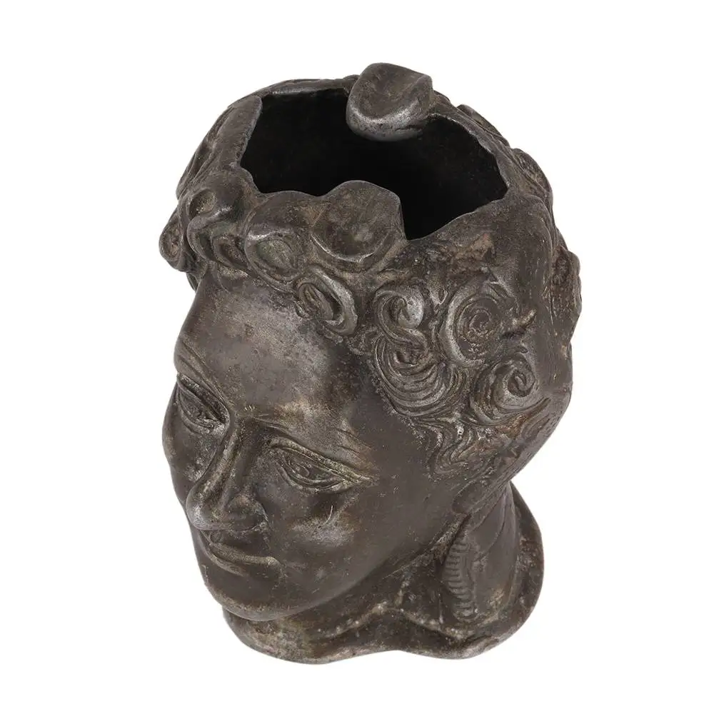 Indian Brass Antique Ancient Roman Young Man Head Ashtray Sculptures Figurine Statue Home Decor Gift Items 12 x 9 cm SNC-253