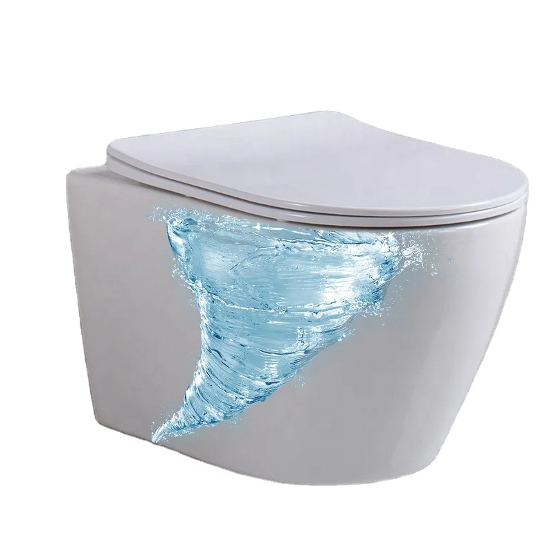 Вихревой туалетный туалет без оправы, скрытая цистерна, подвесной унитаз, настенный керамический графический дизайн ванной комнаты