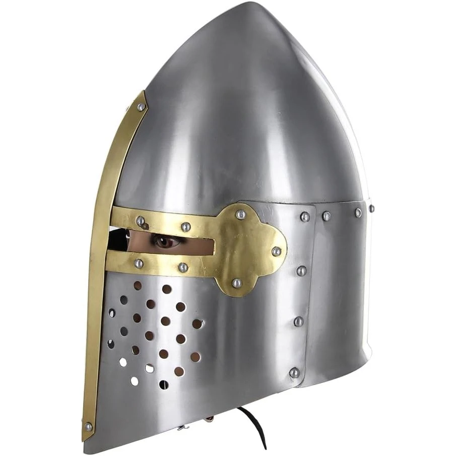 Medieval 20G Knights Sugarloaf Helmet Medieval Costume Premium Quality with Fitted Leather Liner Helm