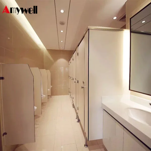 Amywell Durable phenolic solid color waterproof Laminate Toilet Cubicle Partition