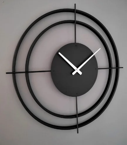 New Arrival Looking Modern Clock Extra Large Silent Metal Wall Clock with Metallic Power Coated for Living Room Decor