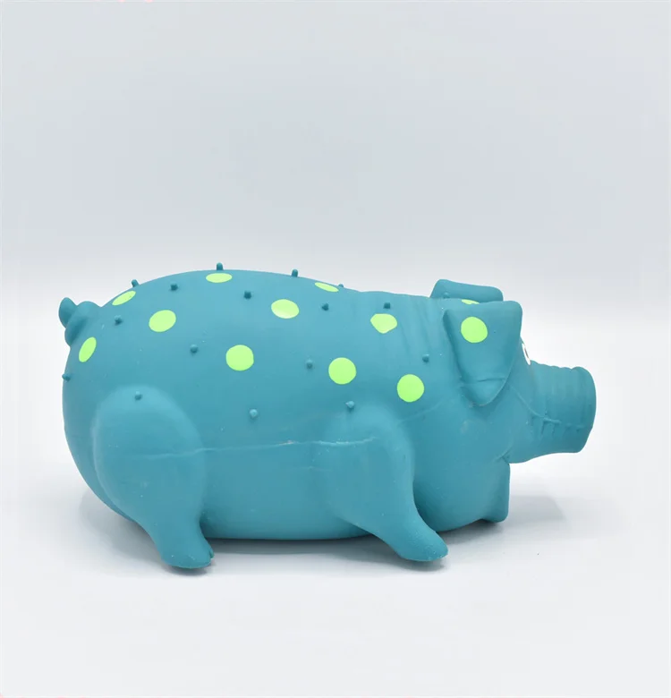 LaTeX rubber colorful fruit pattern squeeze grunting sound play squeak pig dog toys