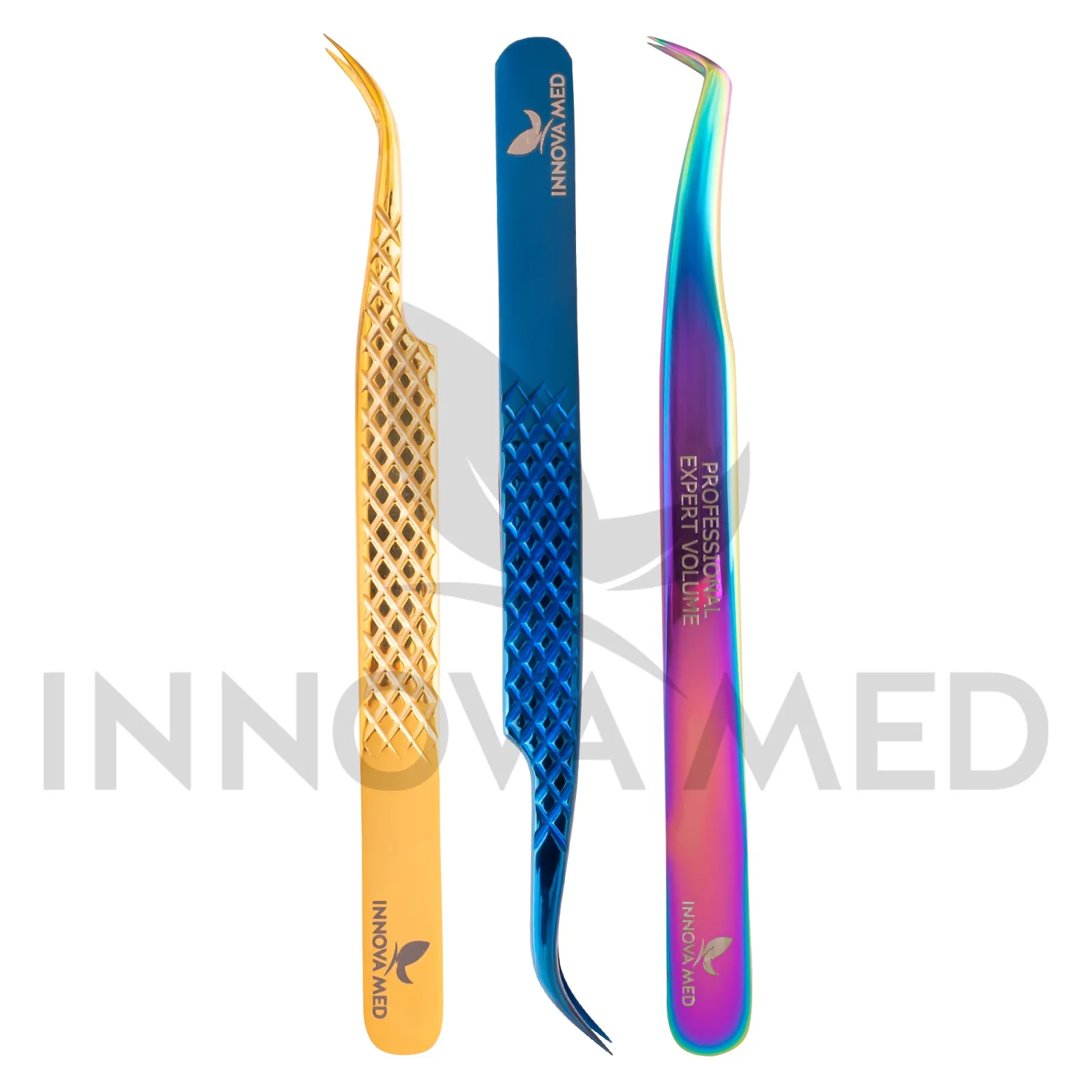 7 Pcs Stainless Steel Straight Curved Eyelash Tweezers Eyelash Extension Tweezers Makeup Tools  BY INNOVAMED