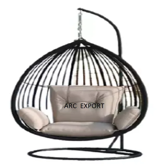 Standard Black Color Wire Iron Unique Fancy Designer Swing Latest Modern Design Home and Garden Indoor Iron Metal Swing