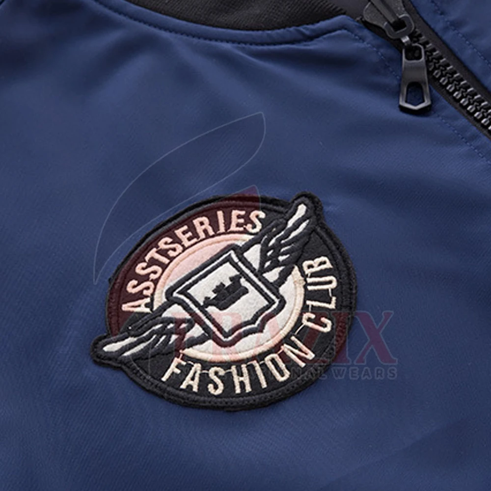 Custom Wholesale 100% Polyester Satin Bomber Baseball Winter Jacket