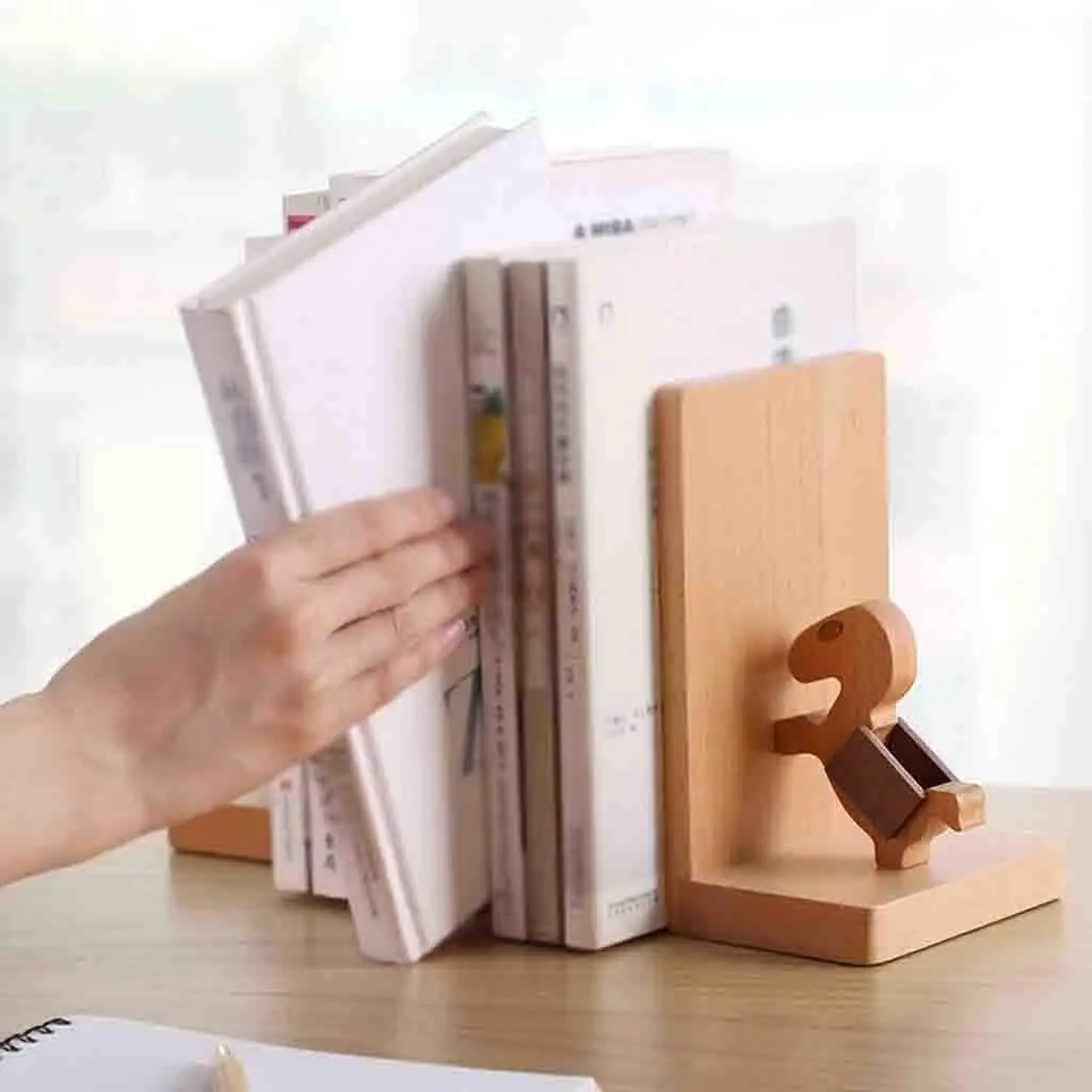Creative Design Horse Bookend for Home and Office Accessories Holder Wooden Vertical Bookend