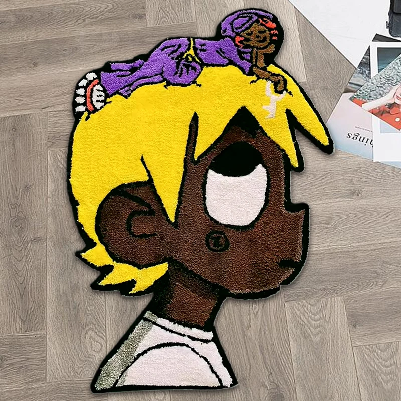 Custom Logo Luxury Carpet Anime 3D Irregular Hand Made Tufted Large Shape Rug