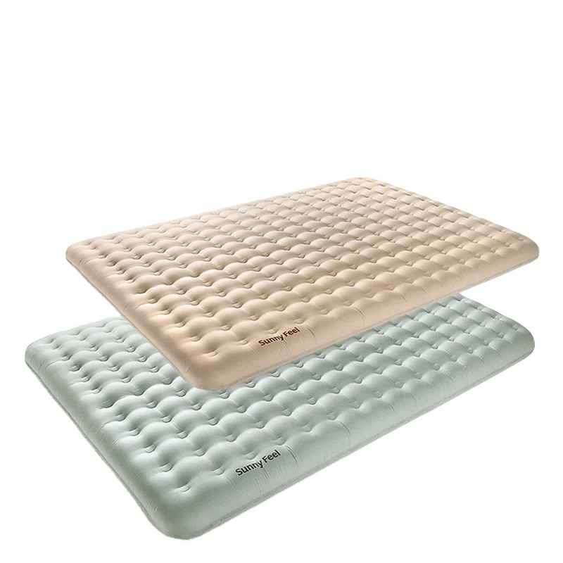 Sunnyfeel Green Color Double Thick Sleeping Pad with TPU Inflatable Cushion for Camping, Hiking, and Outdoor Activities