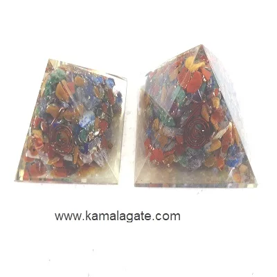 Wholesale Natural Rose Quartz Orgone Pyramid Agate Gemstone with Copper Coil Energy Generator Healing Orgonite Pyramid Sale
