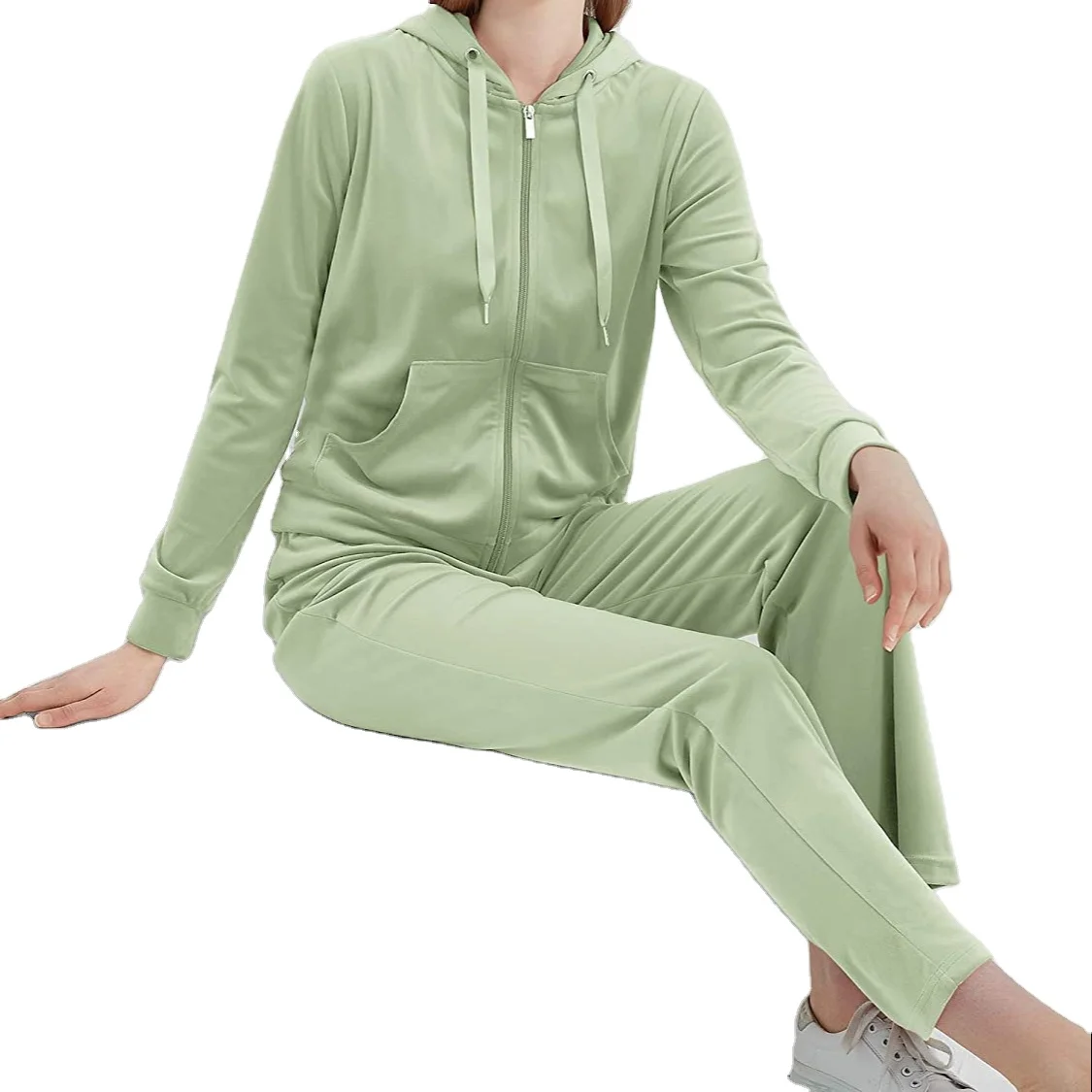 high quality stylish fashioned  fabric girls gym wear yoga bump exercise velour velvet tract suit