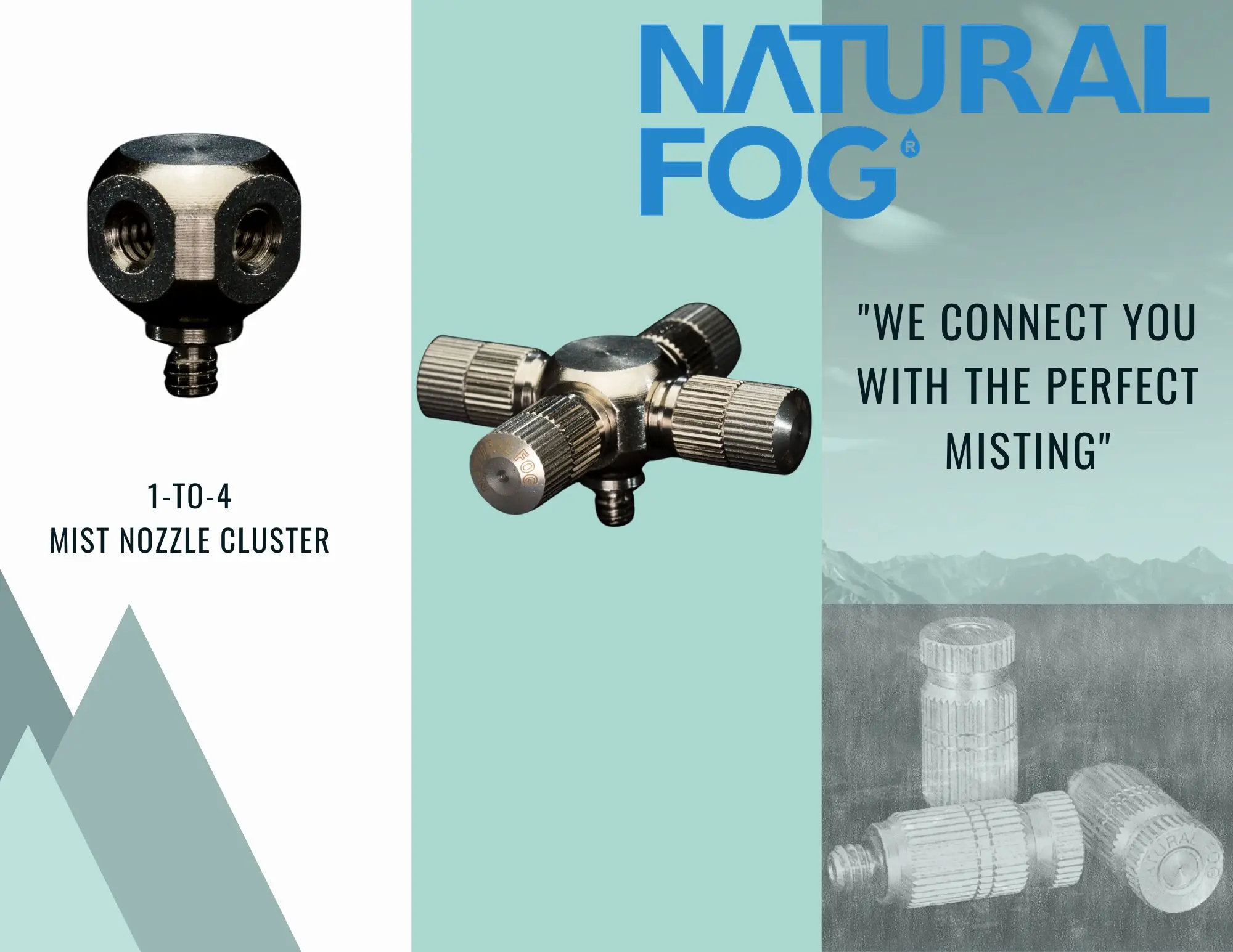Taiwan Natural Fog B2B Landscaping Brass Mist Nozzle Fogging Cluster