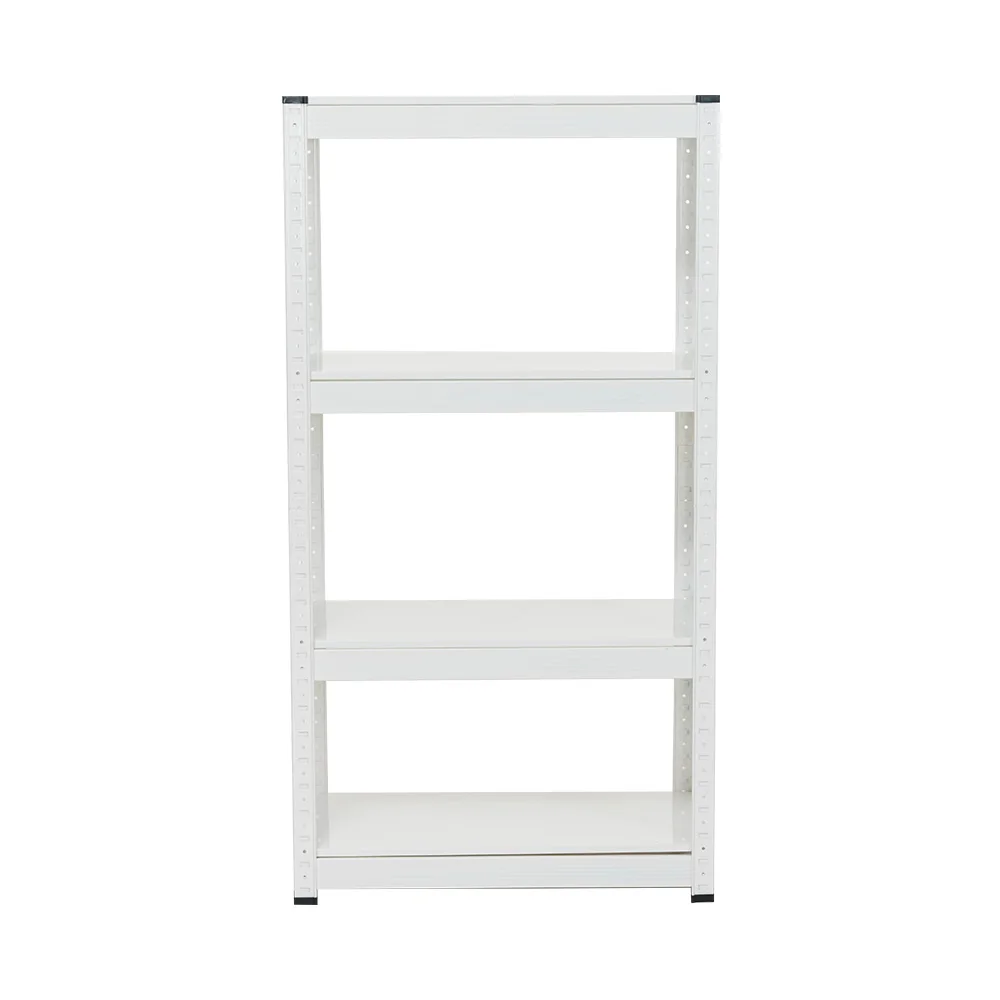 4-Tier White Metal Storage Organizer 3-Floor Warehouse and Kitchen shelves Standing Type for Food and Item Storage