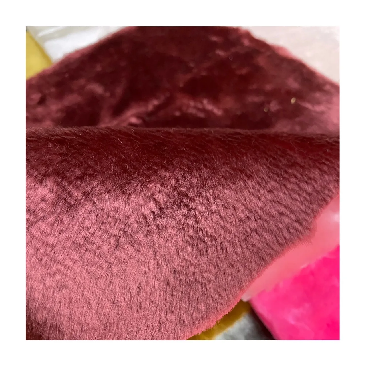 High Quality Knitted Acrylic/Polyester Multi Color Faux Fur Long Pile 10mm For Carpet Toy Garment Fabric Home Textile