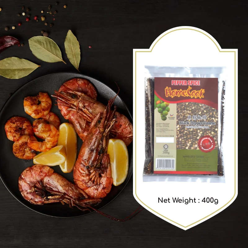 Best Selling Premium Quality Coarse Black Pepper 300g Bulk Style Black Pepper Crushed Ground America Export Standard Seasoning