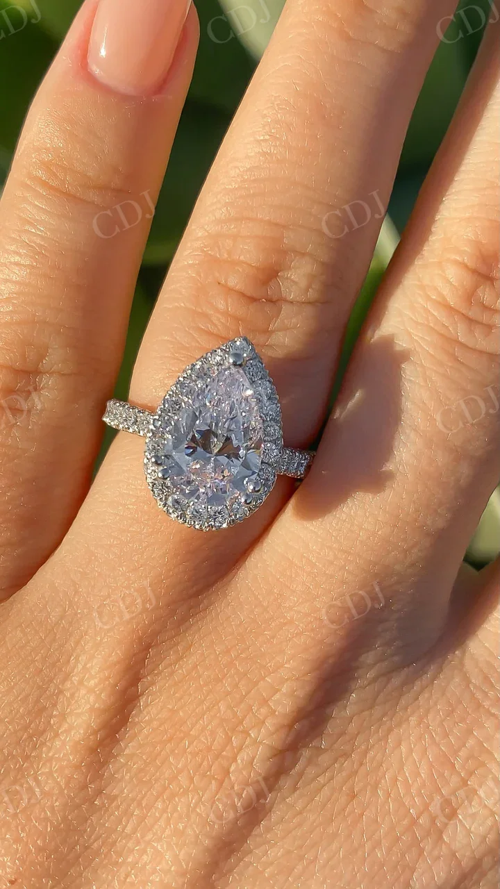 GRA Certified 2 Carat Pear Shape Moissanite Engagement Ring Antique Design Diamond Wedding Ring For Women Fashion Jewelry