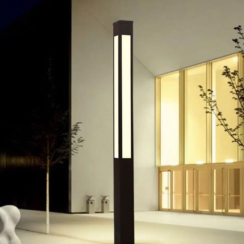 Waterproof Bollard Post Pathway Led Lawn Light  Courtyard Aluninum square Shape Landscape Light