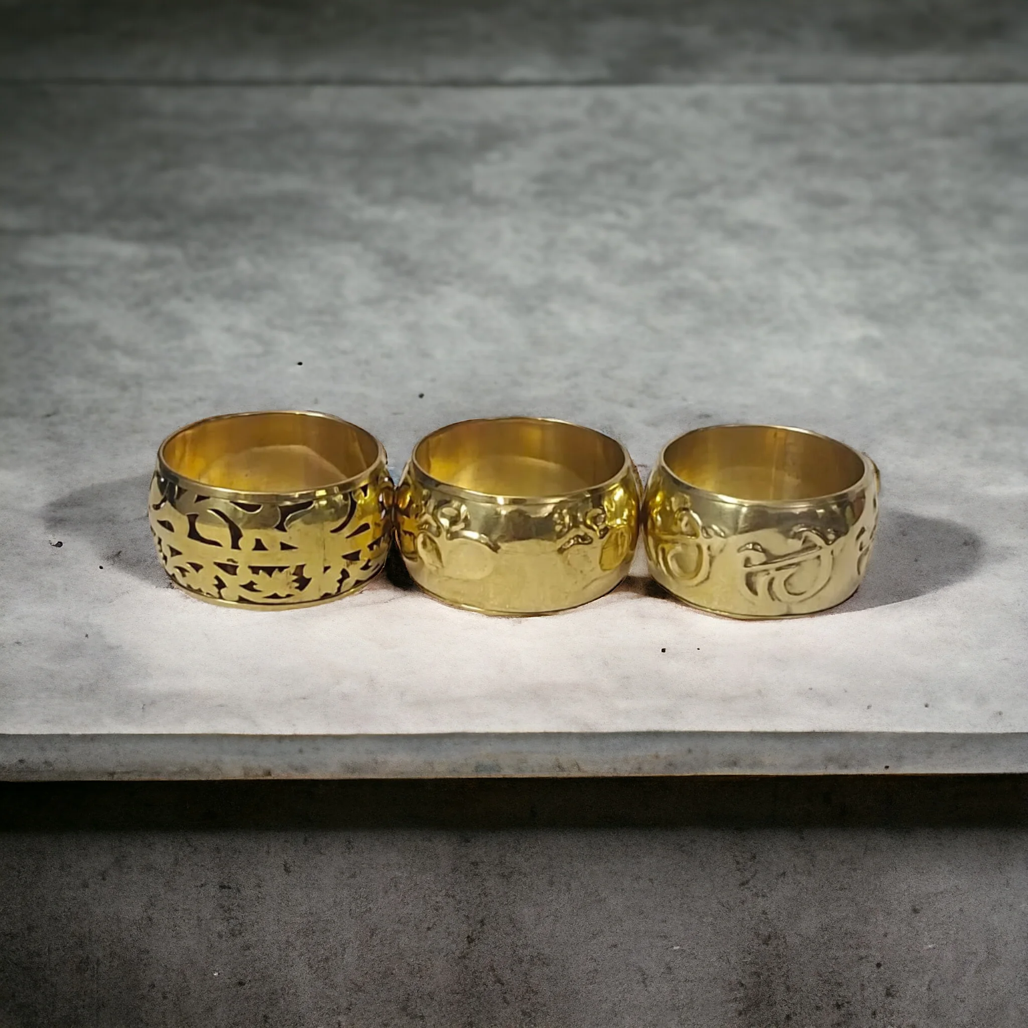Luxury Opulent Brass Napkin Ring High Quality Handcrafted Indian Kitchenware Tissue Holder Wedding Table Decoration Flower