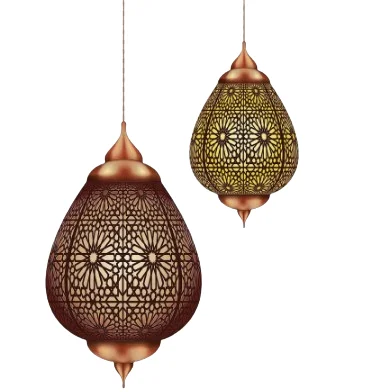 Contemporary Style Luxury Design Hanging Pendant Moroccan Lantern Lamp for Living Room Home Interior Lighting Lantern