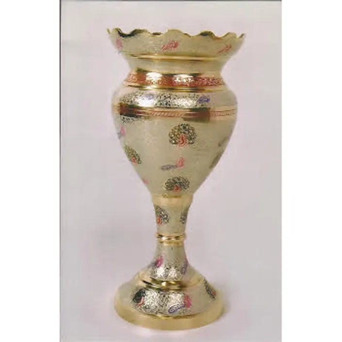Full Hand Painted Moroccan Arabic  Flower vase Brass Amazing Floral Style Or Floral Designed Luxurious Flower Vase