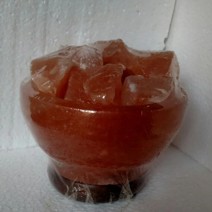 Butiful Salt Crystal Round Fire Bowl With Salt Crystal Chunks Available at Wholesale Price