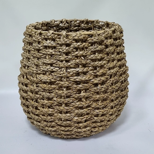 Vietnam flower pot straw craft bamboo basket woven home decor jute ware seagrass planter High-quality Manufacture wicker planter