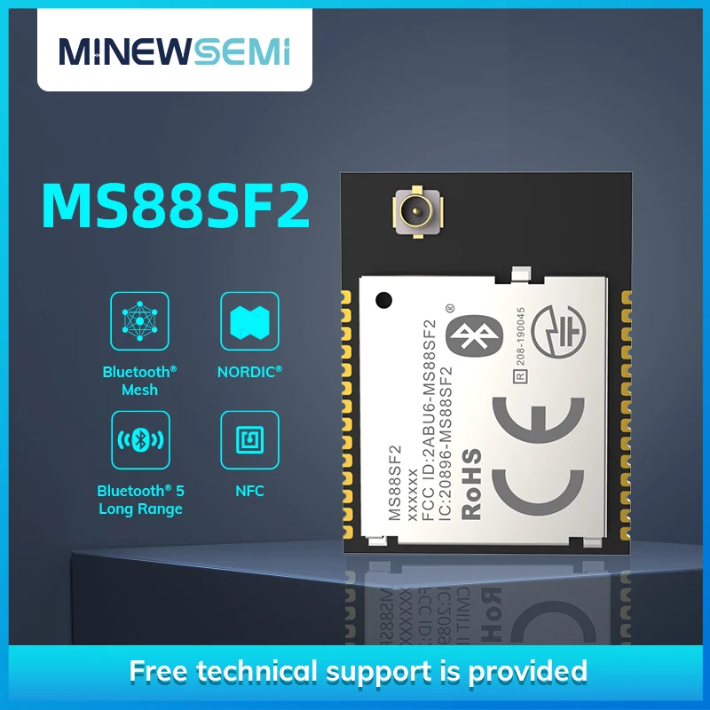 Nrodic Advanced MS88SF23-nRF52840 RF Module 2.4GHz  Long Range Bluetooth 5.2 Ble Module