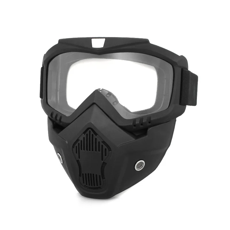 Adjustable Full Face Tactical Paintball Helmet Goggle Detachable Protective Motorcycle Riding Mask with Shield