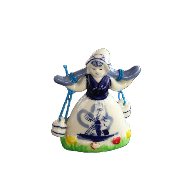 Dutch Gift Magnet Delft Girl with Buckets
