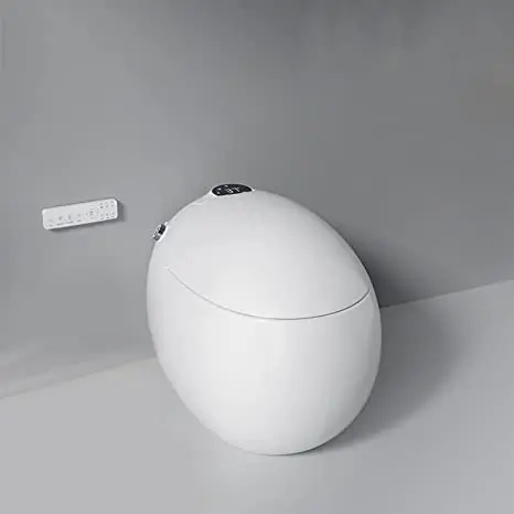 Chaozhou Sanitary Ware Bathroom Egg Shape Electric Automatic Flush Toilet WC Ceramic Intelligent Smart Toilet