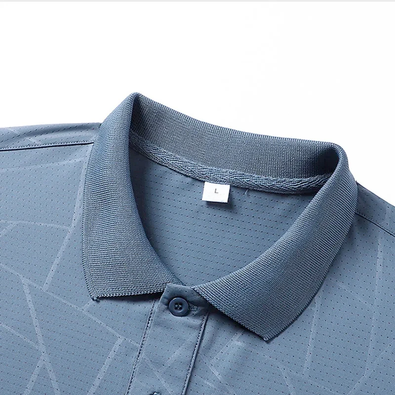 Summer Men Polo Shirts Ice Silk Short-sleeved Tee Cotton & Breathable Cool Quick-dry Nylon Polos Golf High Quality T Shirts Man