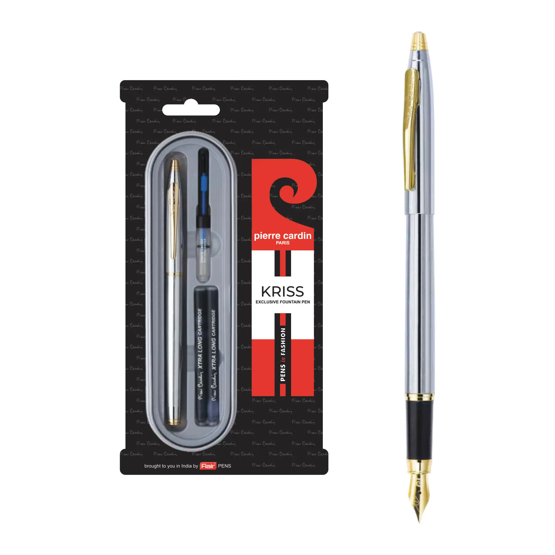 Pierre Cardin Paris Parker pen Set of Elegant Look White Gold Finish & Roller Refill Exclusive Fountain pen Corporate ParkerGift